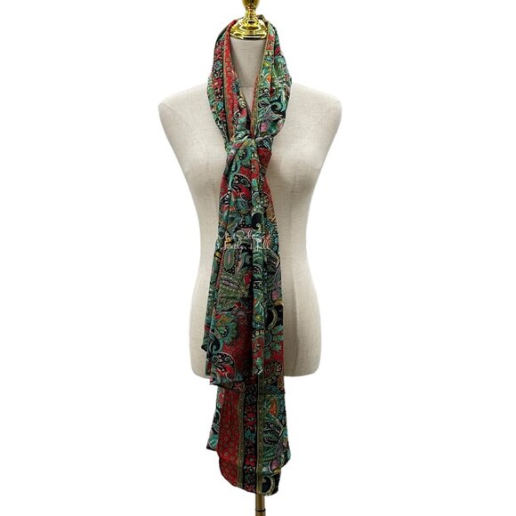 Ben & Lisa La Florentina NWT Multicolor Paisley Print Wrap Scarf Sarong - Picture 3 of 6